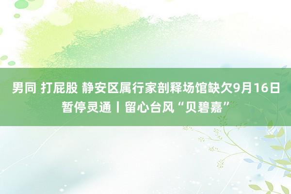 男同 打屁股 静安区属行家剖释场馆缺欠9月16日暂停灵通丨留心台风“贝碧嘉”