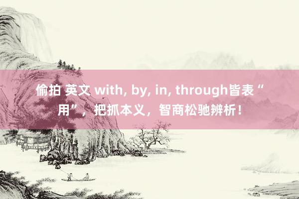 偷拍 英文 with， by， in， through皆表“用”，把抓本义，智商松驰辨析！